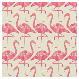 Söt Geometric Rosa Flamingos Mönster Tyg