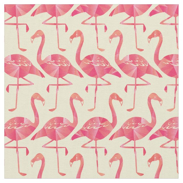 Söt Geometric Rosa Flamingos Mönster Tyg (Närbild)