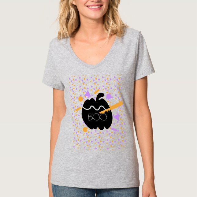 Söt geometrisk pumpa utskärning  kostymfest t shirt (Framsida)