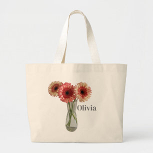 Söt Gerbera Daisy Flowers in A Vas Photographic Jumbo Tygkasse
