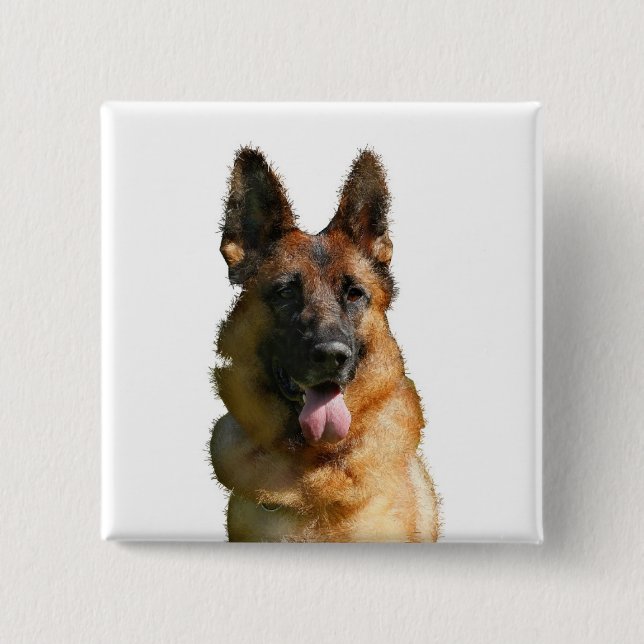 Söt German Shepherd Button Knapp (Framsida)