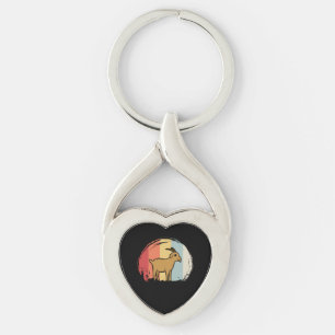 Söt get retro twisted heart silverfärgad nyckelring