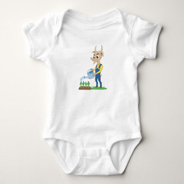 Söt get Trädgårdsmästare tecknad film T Shirt (Framsida)