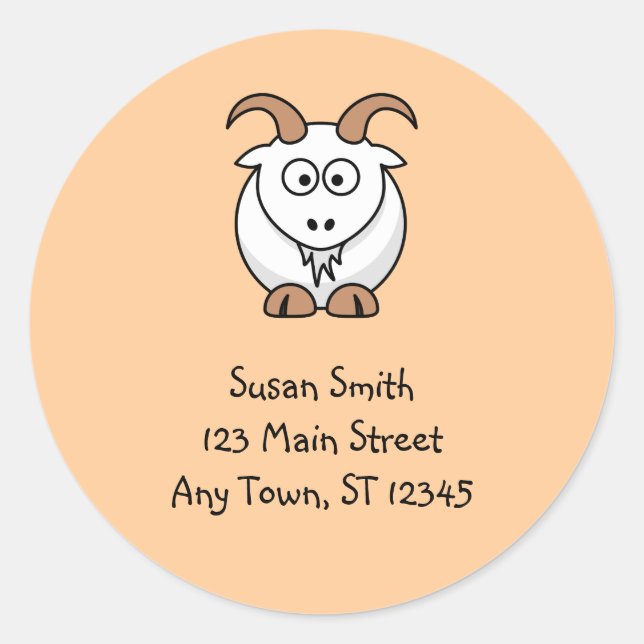 Söt getsticker runt klistermärke (Framsida)