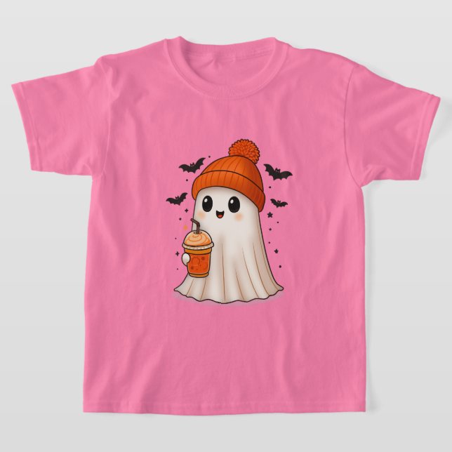 Söt Ghost Halloween-design för kvinnor T Shirt (Laydown)