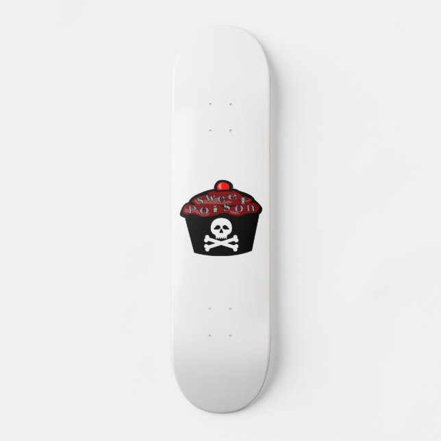 Söt giftmuffinskalle & Crossbones Old School Skateboard Bräda 18 Cm (Framsida)