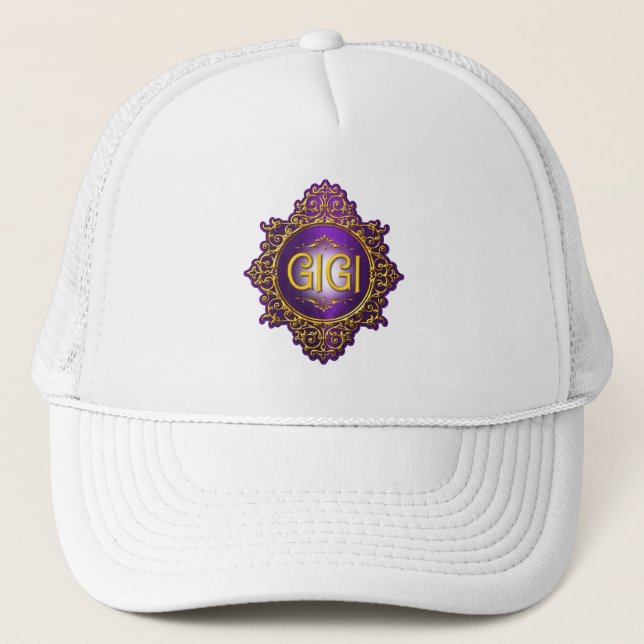 Söt GIGI Royal Lila & Guld Keps (Framsida)
