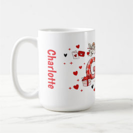 Söt gigi valentinpresent till mormor kaffemugg