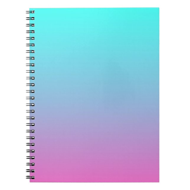 Söt gigombre sjöjungfru rosa turquise aqua blue anteckningsbok med spiral (Framsidan)