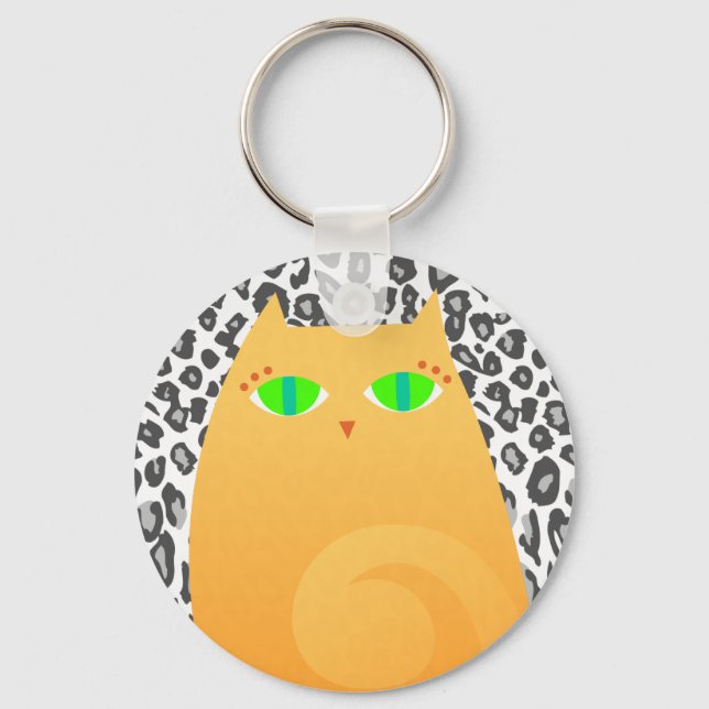 Söt Ginger Kattunge om Snö Leopard - nyckelkedjan Nyckelring (Framsida)