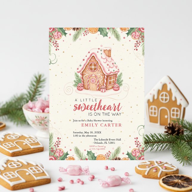 Söt Gingerbread Baby Shower Inbjudningar (sugar cookie baby shower)