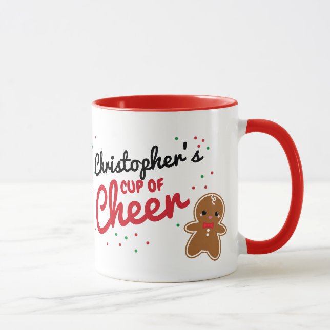 Söt GINGERBREAD BOY personlig christmas mugg (Höger)