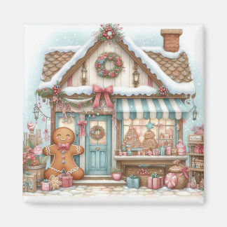 Söt Gingerbread House Stuga 2 magnet