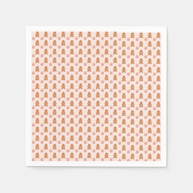 Söt Gingerbread julmönsterpapper Pappersservett (Framsidan)