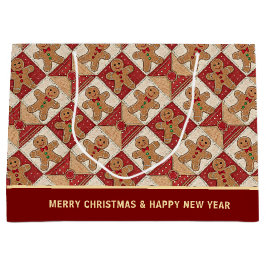 Söt Gingerbread Man Patchwork Mönster Anpassad