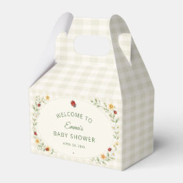 Söt Gingham Nyckelpiga Vildblomma Barnkalas Presentaskar