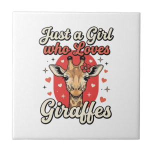 Söt Giraff Älskare Vintage Flick T-Shirt Design_1 Kakelplatta