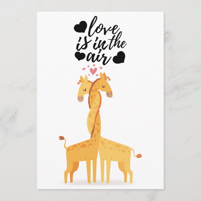 Söt giraff älsklingskort för Alla hjärtans dag Julkort (Framsida)