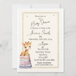Söt Giraff Baby Shower-inbjudan Inbjudningar