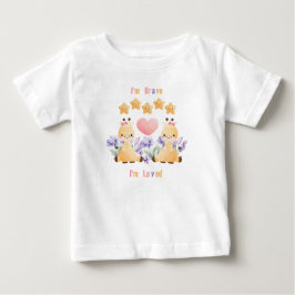 Söt Giraff Baby T-Shirt | Jag är modig - Jag är äl