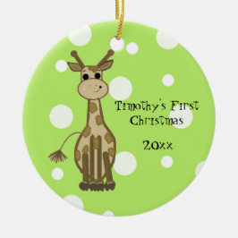 Söt Giraff Babys Första Jul Julgransprydnad Keramik