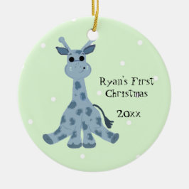 Söt Giraff Babys Första Jul Julgransprydnad Keramik