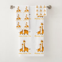 Söt Giraff - Badrum Handduk Set