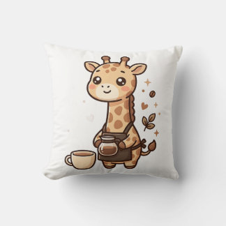 Söt Giraff Barista Förkläde Kastkudde Kudde