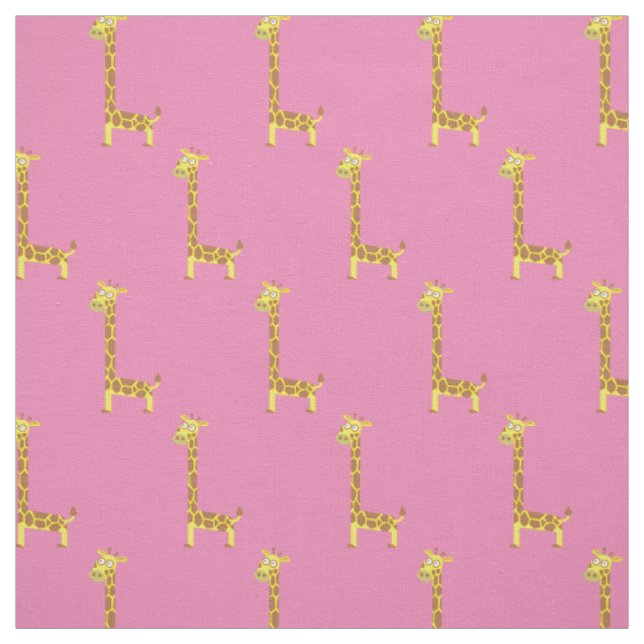 Söt Giraff Barn Babykammare Ljus Rosa Tyg (Provkarta)