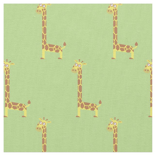 Söt Giraff Barnkammare Ljusgrön Tyg (Närbild)