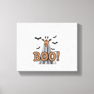 Söt Giraff Boo Halloween Roligt Kostym Zoo Älskare Canvastryck