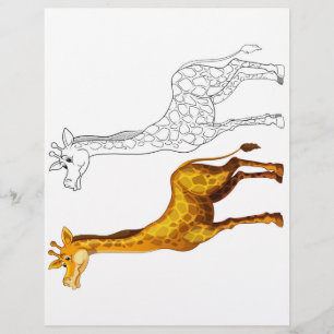 Söt giraff-färgsida reklamblad
