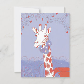Söt giraff gratulationer lila popkonst vykort