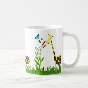 Söt Giraff i Trädgårdsmugg Kaffemugg