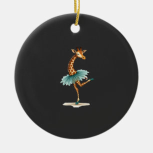 Söt giraff i tutu dansar som ballerina, gif julgransprydnad keramik