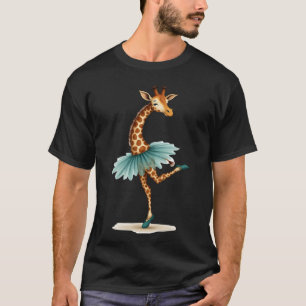 Söt giraff i tutu som dansar som ballerina, gif t shirt