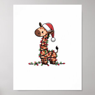 Söt Giraff Julgran Giraff Älskare Poster