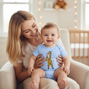 Söt Giraff Konstnär Baby Badedräkt T Shirt
