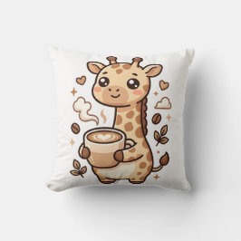 Söt Giraff Latte Art Kudd Kudde