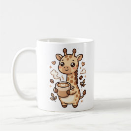 Söt Giraff Latte Hjärtmugg - Kawaii Kaffeälskare Kaffemugg
