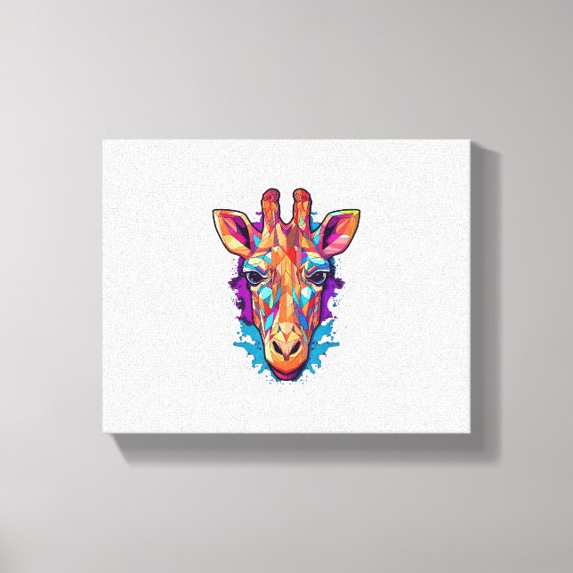 Söt Giraff Män Kvinnor Barn  Canvastryck (Framsida)