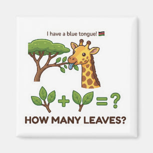 Söt Giraff Matematikmagnet för Barn Magnet