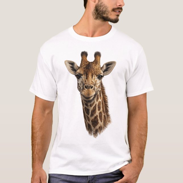 Söt Giraff Minimal T-Shirt – Enkel Djursdesign (Framsida)