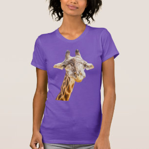 Söt Giraff Modern Rolig Vilda Djur Lila T Shirt