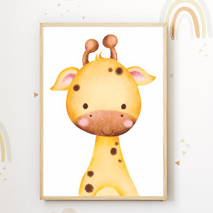 Söt Giraff Nurseriesaffisch Barnkammardekoration Poster
