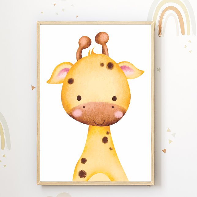 Söt Giraff Nurseriesaffisch Barnkammardekoration Poster (Skapare uppladdad)