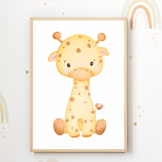 Söt Giraff Nurserieskylt Barnkammar Dekoration Poster (Skapare uppladdad)