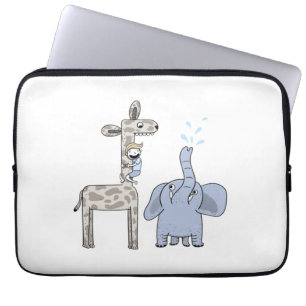 Söt Giraff och Elefant Laptopfodral Laptop Fodral