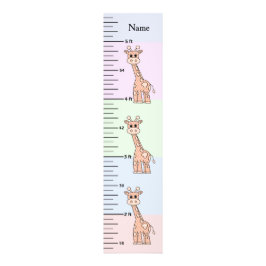 Söt Giraff Pastell Tillväxtdiagram Lägg till Barne Fototryck