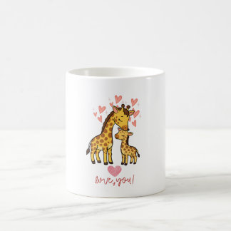 Söt Giraff Rolig Tecknad Djur Mugg – Bedårande S